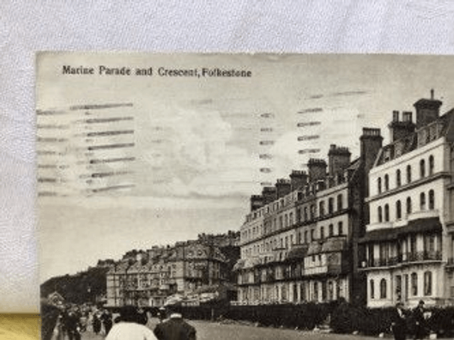 Folkestone, Marine Parade and Crescent, Kent, Posted 1921 unbranded postcard. Our Ref No. R229 £2.50