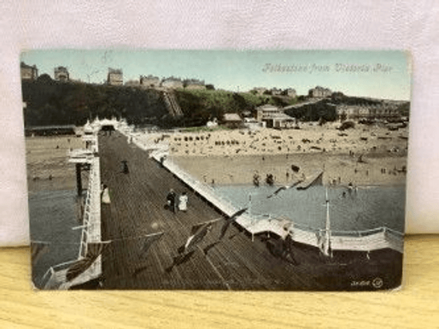 Folkestone from Victoria Pier, Kent, Posted 1907 Valentine's Series Postcard. Our Ref: No. R15