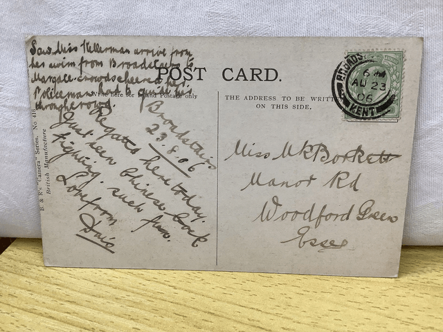 Broadstairs, Kent, Posted 1906, B. & R's Camera Series No.416 , Antique Postcard. Our Ref No. R809 £2.50