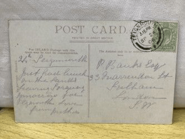 Dartmouth, Butterwalk, Devon, Posted 1906 Valentine's Series Postcard. Our Ref  No. R321 £2.50