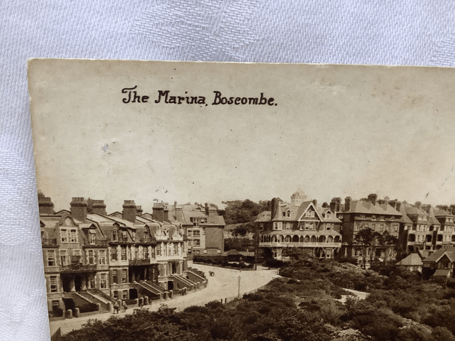 Boscombe, The Marina, Dorset, antique posted 1922 E.J. Roberts antique postcard. Our Ref No. R678 £2.50