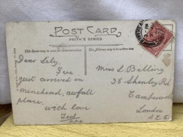 Minehead, North Walk, Somerset, Posted 1923 F. Frith & Co. Ltd antique postcard. Our Ref  No. R515 £2.50