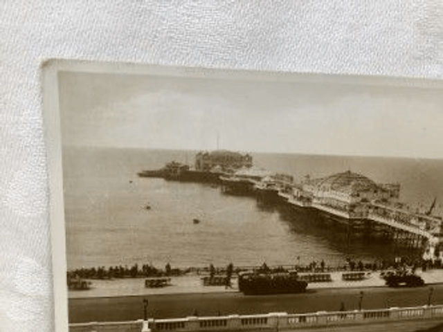 Brighton, The Palace Pier and Aquarium, Sussex, Posted 1935 Norman Postcard. Our Ref no.R69 £2.25