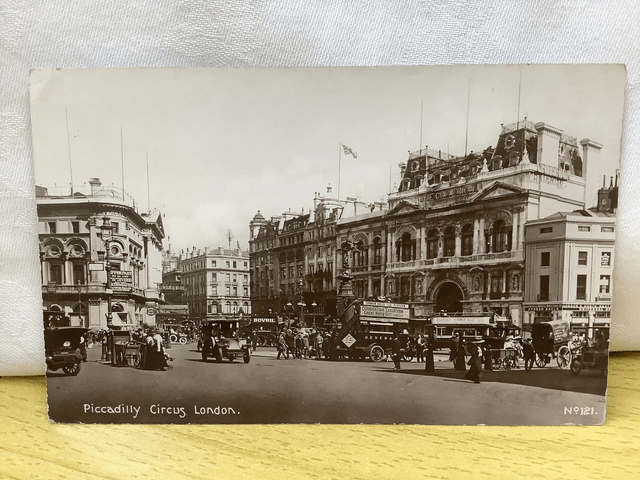 Piccadilly Circus, London - No 121 Millar & Lang's Real Photographic Vintage Postcard Our Ref No.A71 £2.50