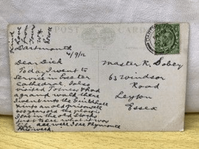 Sharpham House, River Dart, Devon, Posted 1912, JV postcard. Our Ref No. R324 £2.25