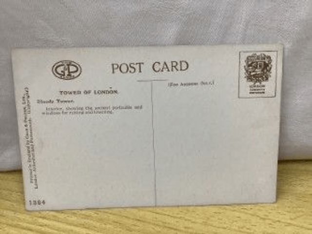 Bloody Tower Tower of London Portcullis image vintage postcard by Gale & Polden Our Ref No. A30 £2.00