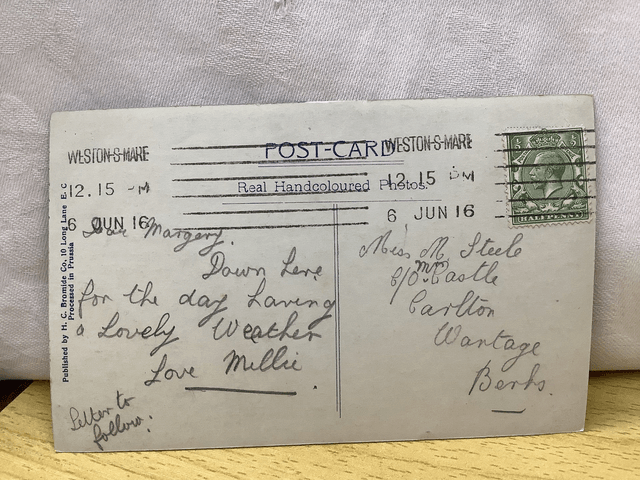 Weston-Super-Mare, The Rockery, Marine Parade, Posted 1916 H.C. Bromide Co. postcard Our Ref No. R707 £2.50