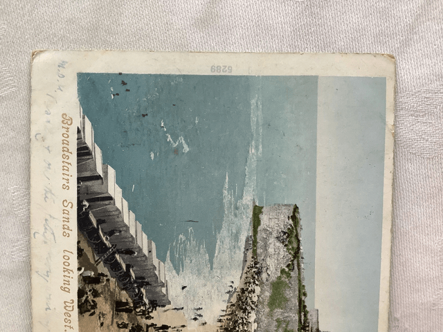 Broadstairs Sands, Kent, looking West, Posted 1903 unbranded antique postcard. Our Ref No. R813 £2.25
