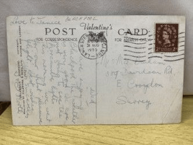 Rough Sea, North Shore Gardens, Blackpool, Lancashire Posted 1955 Valentine's vintage postcard  Our Ref no R420 £2.50