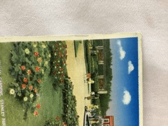 Italian Gardens, Stanley Park, Blackpool, Lancashire, Posted 1953 Valentine's vintage postcard Our Ref no. R418 £2.00