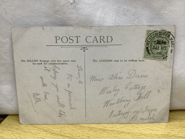 Weston-Super-Mare, The Two Bays & Madeira Cove, Somerset, Posted 1906 Antique postcard. Our Ref No. R688 £2.25