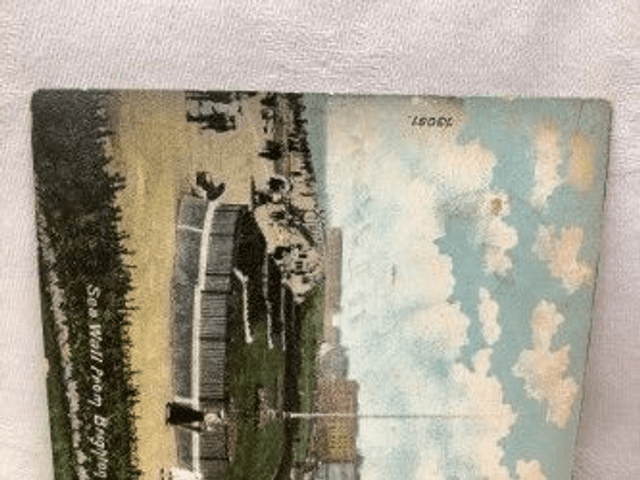 Sea Wall from Brighton Band Stand, Hove, Sussex, Posted 1905 unbranded postcard. Our Ref No. R117 £2.50