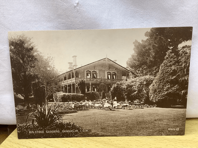 Shanklin, Rylstone Gardens, Isle of Wight, F. J. Choat, Old Village Shanklin vintage postcard Our Ref no. R635 £2.50