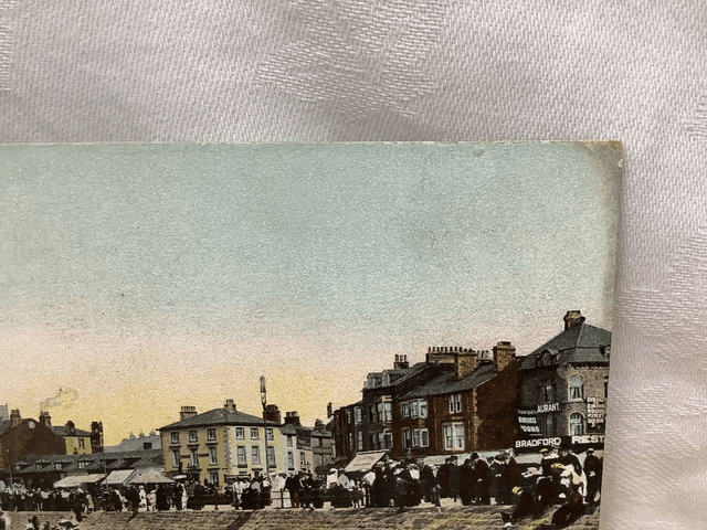 Morecombe, Central Beach, Lancashire, Posted 1905 antique Gorton, Morecombe pc. No R591 £2.50