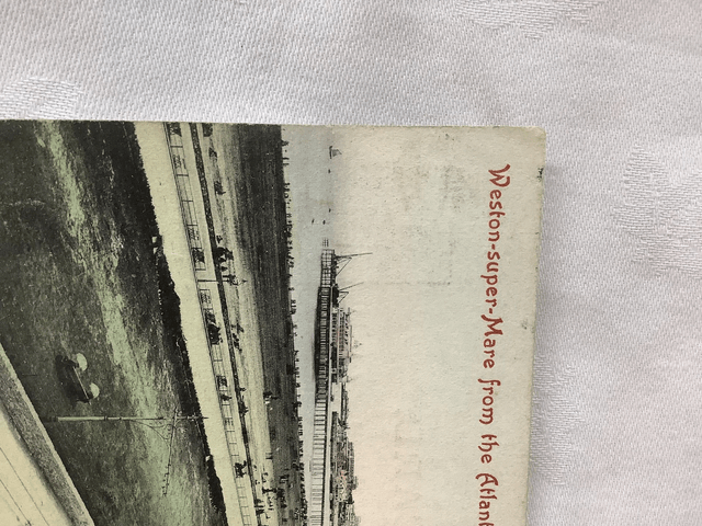 Weston-Super-Mare, from the Atlantic Hotel, Somerset, Posted H.B. & S. vintage postcard. Our Ref No. R689 £2.00
