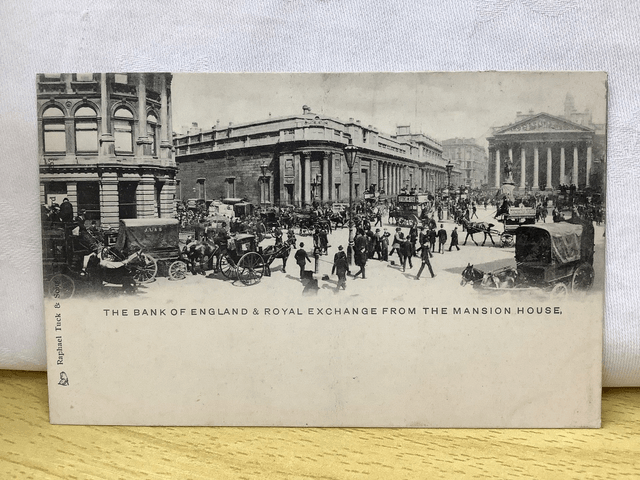 The Bank of England & Royal Exchange from the Mansion House London Raphael Tuck & Sons Postcard Our Ref A136 £2.50