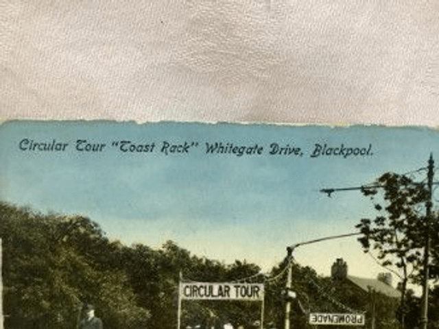 Circular Tour  "Toast Rack" Whitegate Drive, Blackpool Lancashire Posted 1913 Antique postcard. Our Ref No R477 £3.00