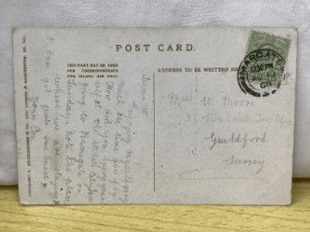 Marine Parade, Margate, Kent, S. Hildesheimer & Co. Ltd Posted 1908 Postcard. Our Ref no. R92 £2.25