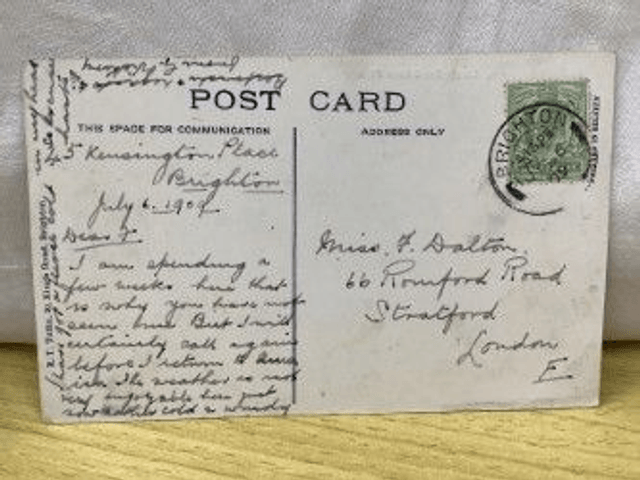 Brighton, King's Road from pier, Sussex, Posted 1909 E.T. Tuffin, Postcard. Our Ref No. R157 £3.00