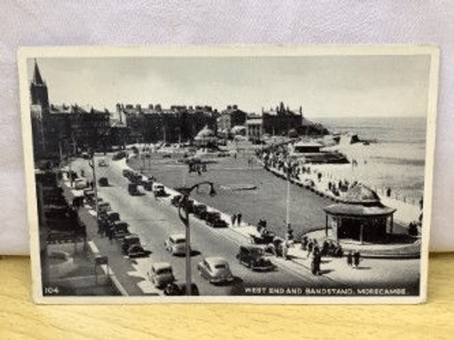 Morecambe, West End Bandstand, Lancashire, Posted 1957 unbranded postcard. Our Ref No R382 £2.50