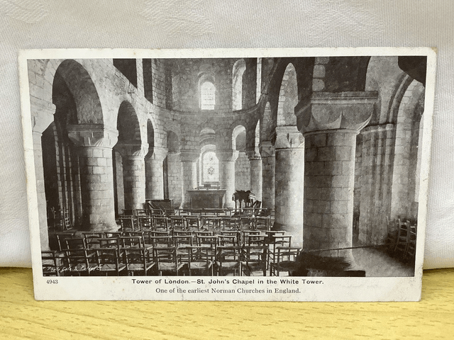 Tower of London St Johns Chapel in the White Tower Gale & Polden Vintage Postcard Our Ref No. A178 £2.50