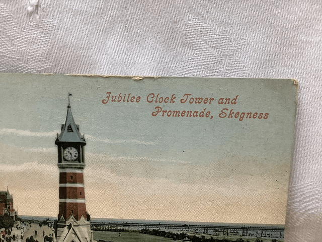 Skegness, Jubilee Clock Tower and Promenade, Lincolnshire, Valentine's Series vintage postcard. Our Ref No. R731 £2.00