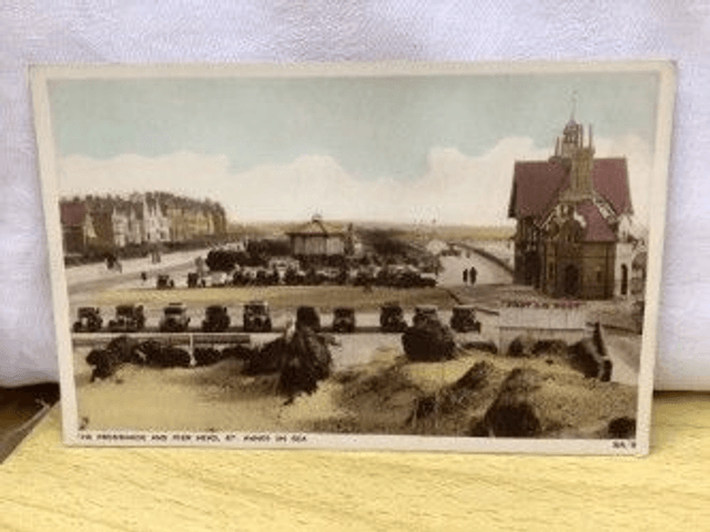 The Promenade and Pier Head St. Annes on Sea, Lancashire vintage photogravure postcard. Our Ref No. R537 £2.50