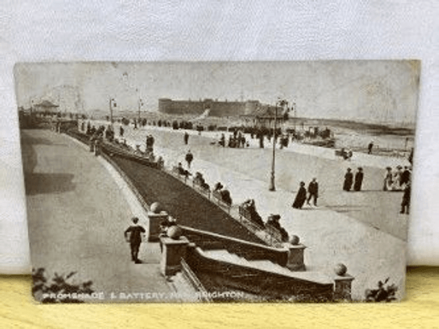 Promenade & Battery, New Brighton, Cheshire, Posted 1916 W H Up To Date Series. Our Ref. No. R349 £3.00