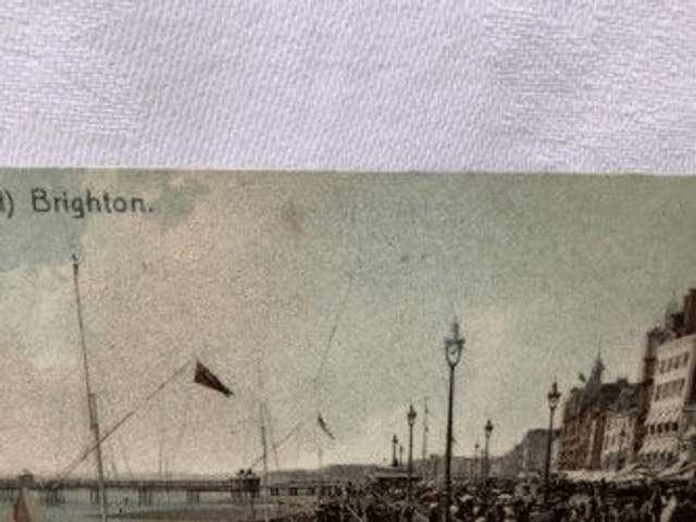 Brighton, Promenade, Looking West, Sussex, Posted 1907 Boots Pelham Series Postcard. Our Ref: no R65 £2.25