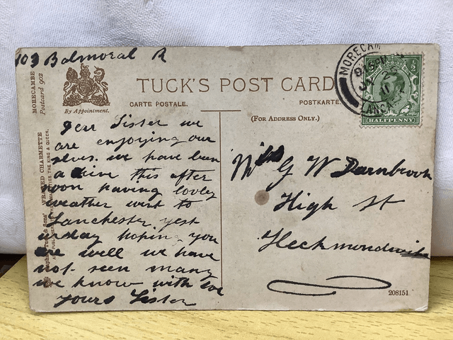 Morecambe, Heysham Church, Lancashire, Posted 1911, Raphael Tuck & Sons Antique Postcard. Our Ref No. R757 £2.25