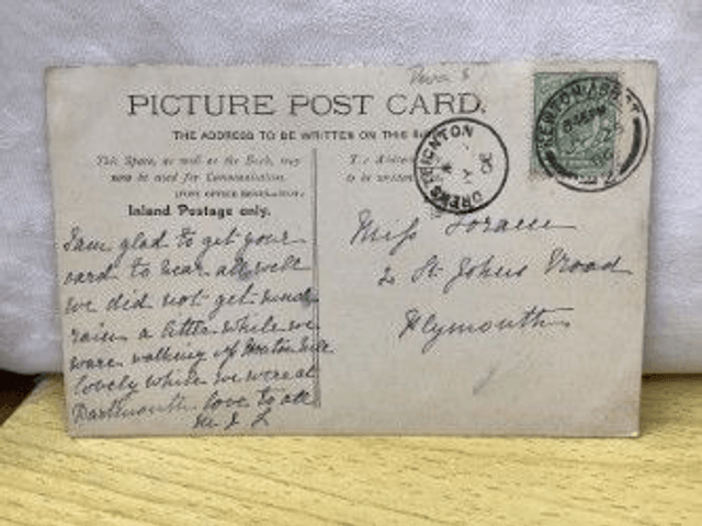 Dartmouth, Greenaway Ferry, Devon, Posted 1906 unbranded postcard. Our Ref No. R325 £2.25
