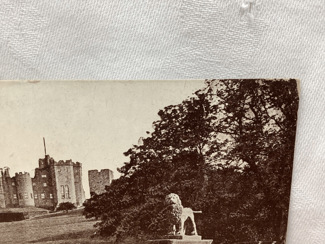 Alnwick, Lion Bridge and Castle, Northumberland, Posted 1927 Valentine's Series. Vintage Postcard Our Ref No. R747 £2.00