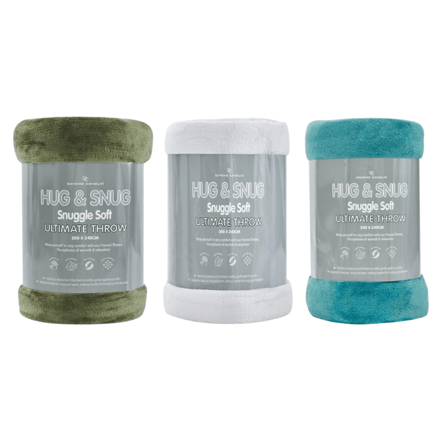 Hug & Snug Snuggle Soft Ultimate Throw Bundle 130cm x 150cm 