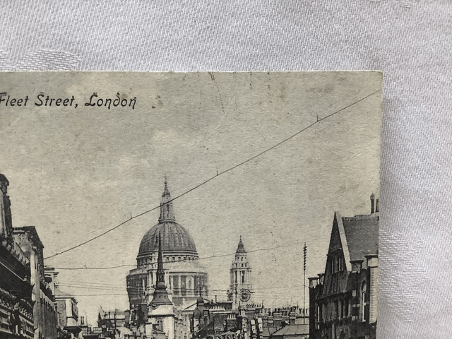 London, Fleet Street Posted 1905 Valentines Series No 44141 antique postcard Our Ref No. A86 £2.85