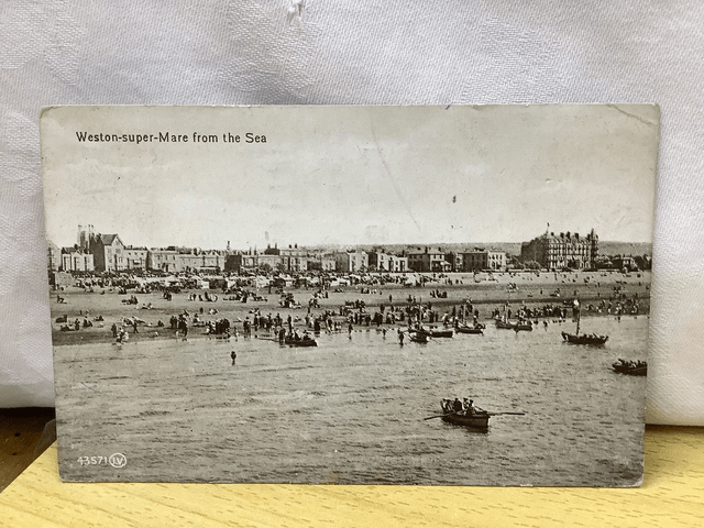Weston-Super-Mare from the Sea, Somerset Posted 1919 Valentine's Series Postcard. Our Ref No. R590 £2.50