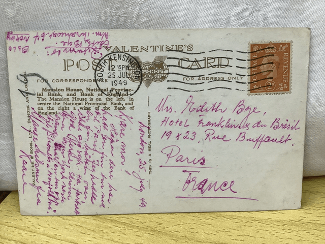 Mansion House, National Provincial Bank, & Bank of England Posted 1949 Valentine & Sons Ltd. Vintage Postcard Our Ref A68 £4.50