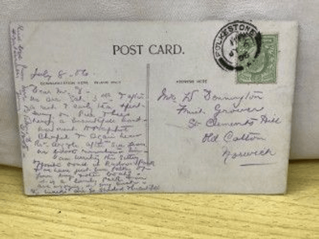 Folkestone, The Warren, Kent, Posted 1906 unbranded postcard. No. R20