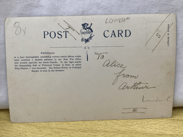 London Whitehall, Showing New War Office. Vintage Hartmann Postcard. Our Ref A163 £2.25