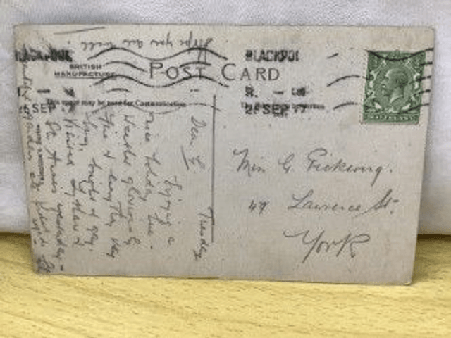 North Promenade, Blackpool, Lancashire, Posted 1917 Valentine's Series Antique Postcard. Our Ref No R 443 £2.50