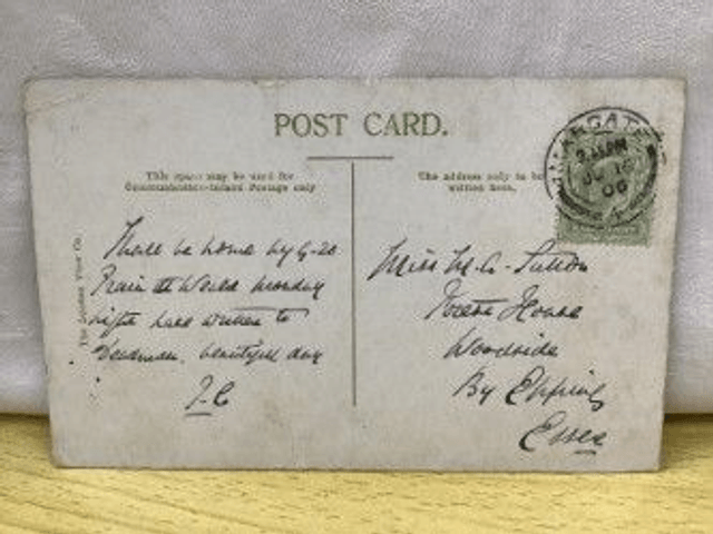 Margate, Life Boat Memorial, Kent, Posted 1906 The London View Co. postcard. Our Ref No. R212 £2.25
