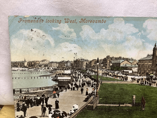 Promenade looking West, Morecombe, Lancashire, Posted 1905 Valentine's Series Antique postcard Our Ref No R593 £2.50