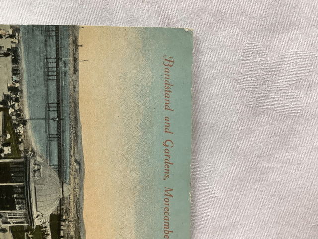 Bandstand and Gardens, Morecambe, W.E.,  Lancashire, Posted 1918 National Series Antique Postcard Our Ref No. R756 £2.25