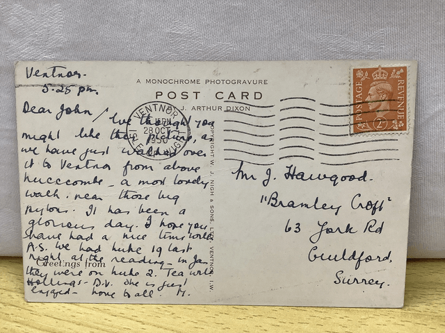 St. Boniface Down, Ventnor Isle of Wight, Posted 1950 J. Arthur Dixon postcard. Our Ref No. R800 £2.25