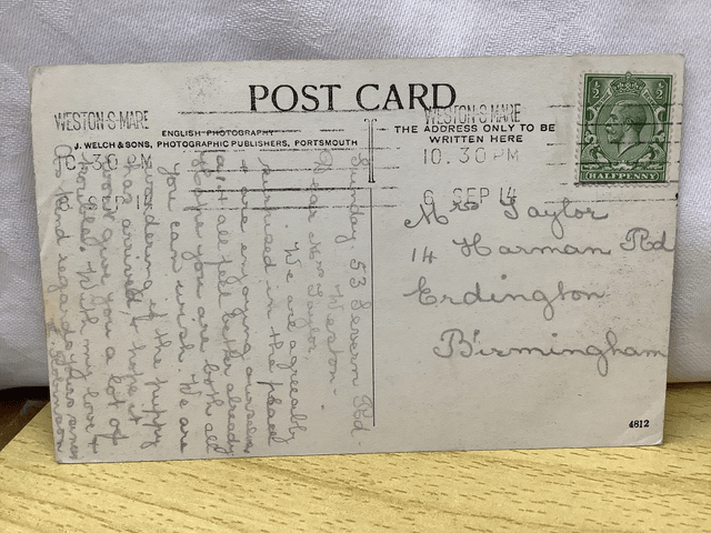 The Parade & Sands, Weston-Super-Mare, Somerset, Posted 1914 J. Welch & Sons Antique postcard. Our Ref No. R691 £2.50