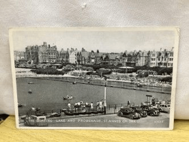 The Boating Lake and Promenade, St. Annes-on-Sea Lancashire, Valentine & Sons Vintage postcard. Our Ref No. R541 £2.50
