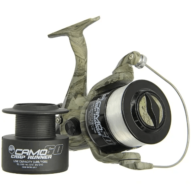 Camo 60 - Angling Pursuits Camo 60 - 3BB Carp Runner Reel with 12lb Line and Spare Spool