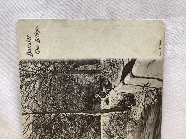 Dunster, The Bridge, Somerset, vintage unbranded vintage postcard. Our Ref No. R655 £2.00