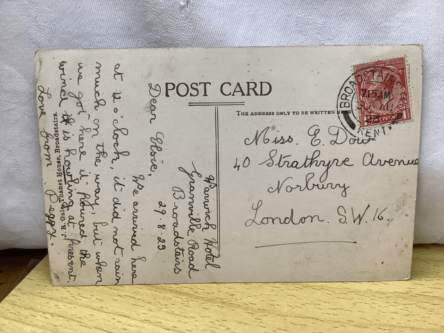 Broadstairs, Bleak House, Kent, Posted 1923 J.R. Gale antique postcard. Our Ref No. R761 £2.00