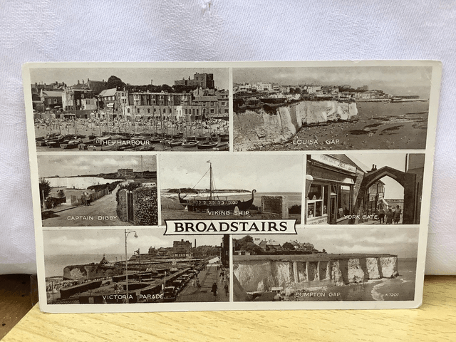 Broadstairs, Kent, Multiview's Captain Digby, Dumpton gap etc. Valentine & Sons Vintage Postcard Our Ref No R567 £2.00
