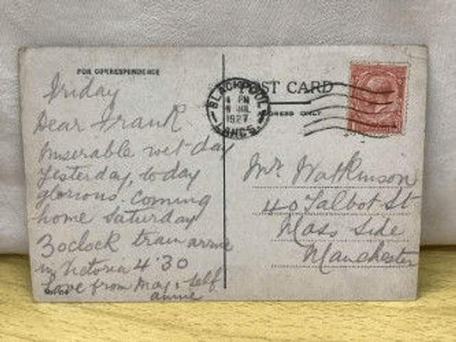 Boating Pool, North Shore, Blackpool, Lancashire, Posted 1927 unbranded vintage postcard. Our Ref  No R442 £2.75